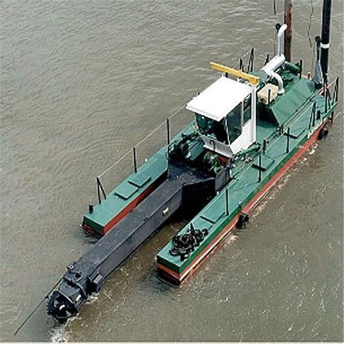 挖掘机式淘金船虹吸淘金船龙鑫机械常用的小型河道淘金船类型厂家
